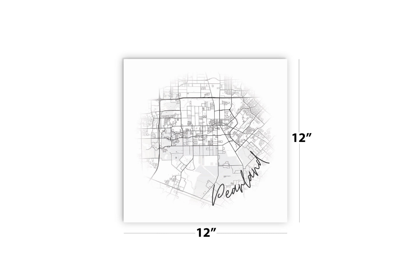 Minimalistic B&W Texas Pearland City Circle Map | Wood Sign | Eaches | Min 2