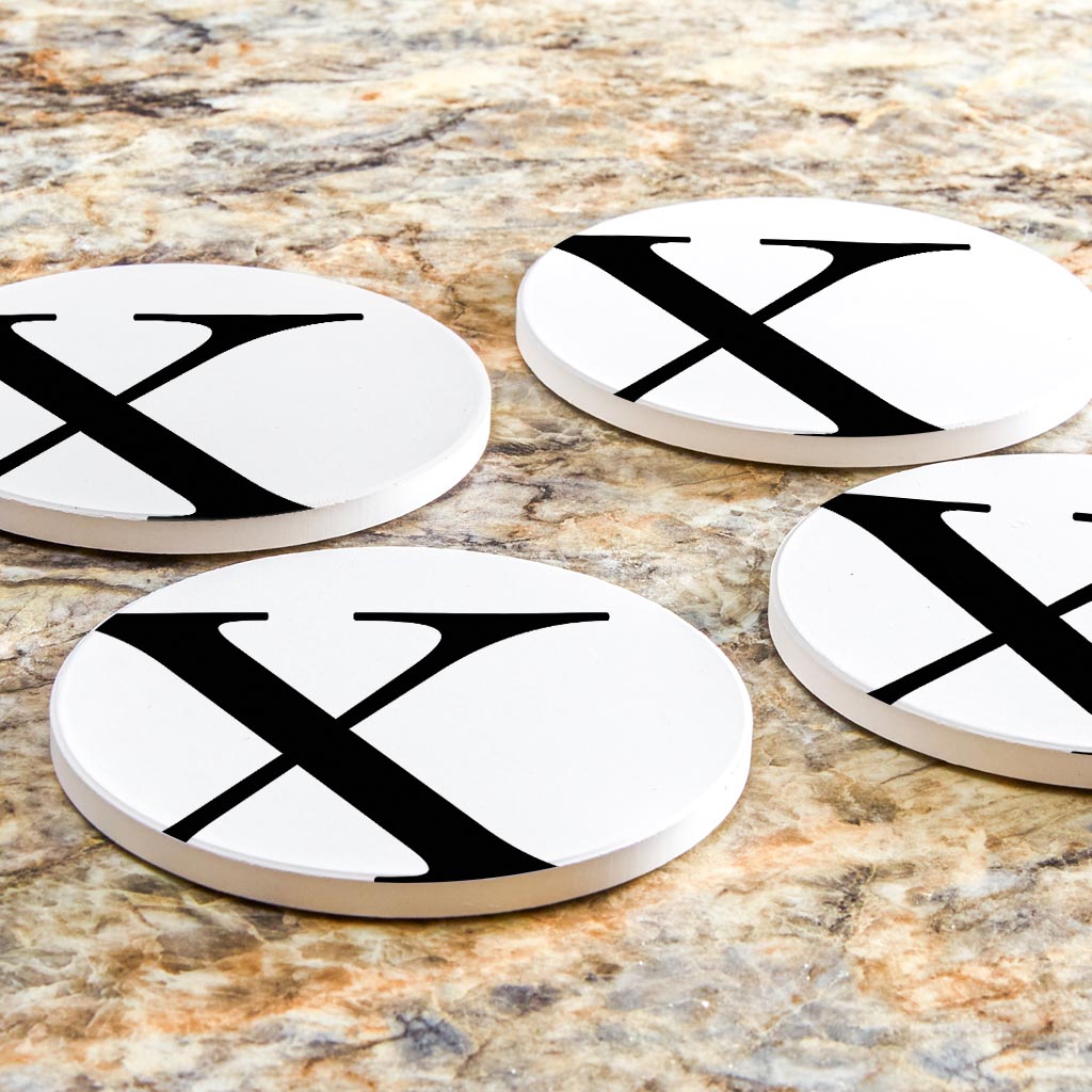 Minimalist Monogram X Circle | Absorbent Coasters | Set of 4 | Min 2