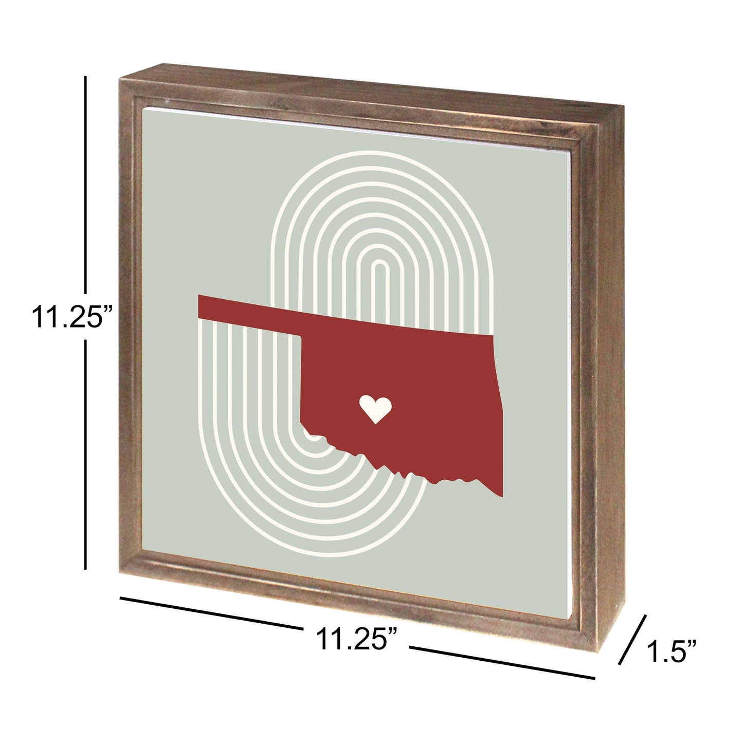 Modern Minimalist Oklahoma Chickasha Heart | Wood Sign | Eaches | Min 1