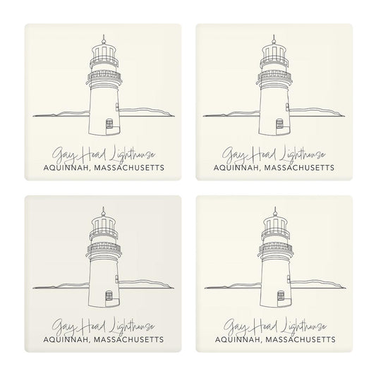 Gay Head Lighthouse| Absorbent Coasters | Set of 4 | Min 2