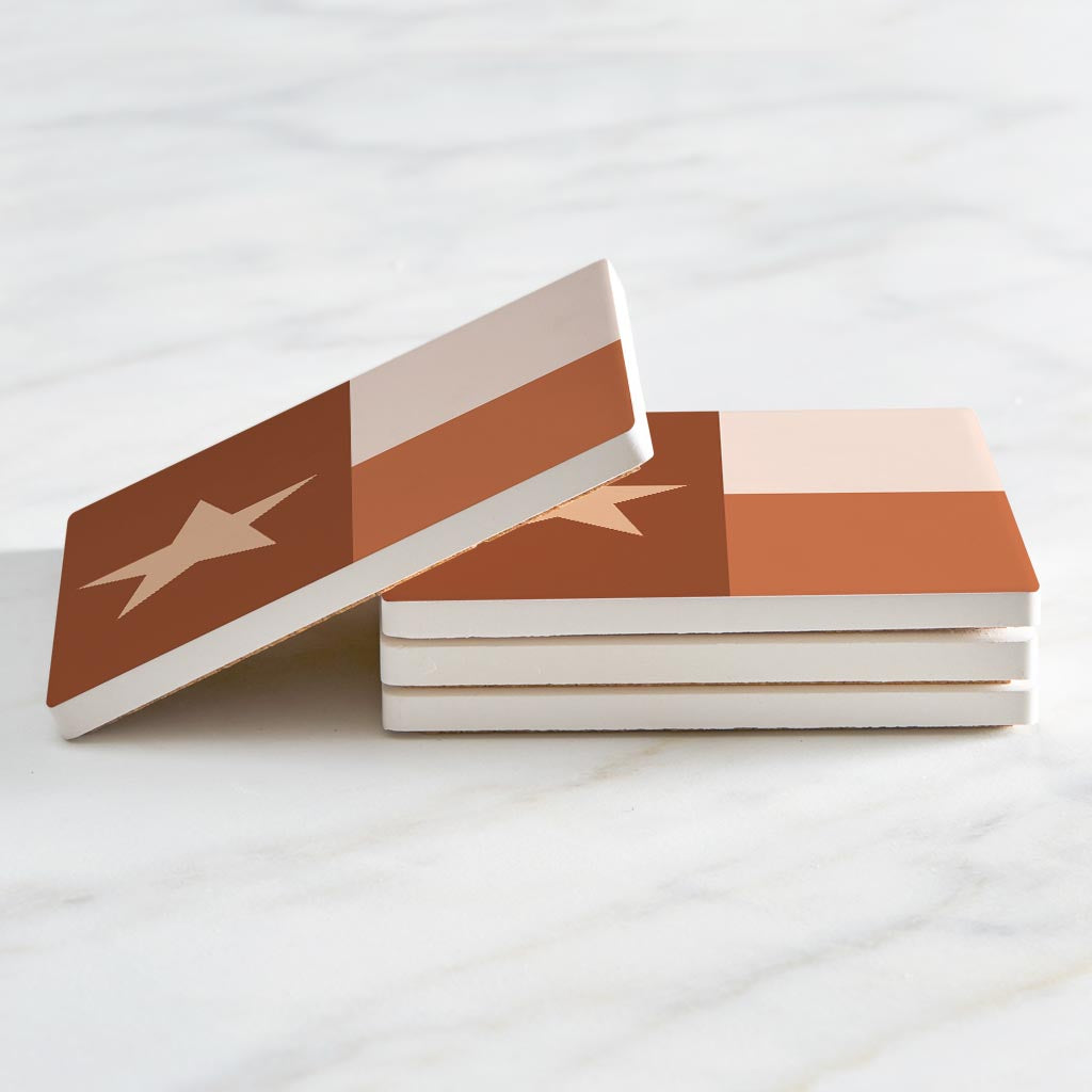 Modern Minimalist Texas State Flag | Absorbent Coasters | Set of 4 | Min 2