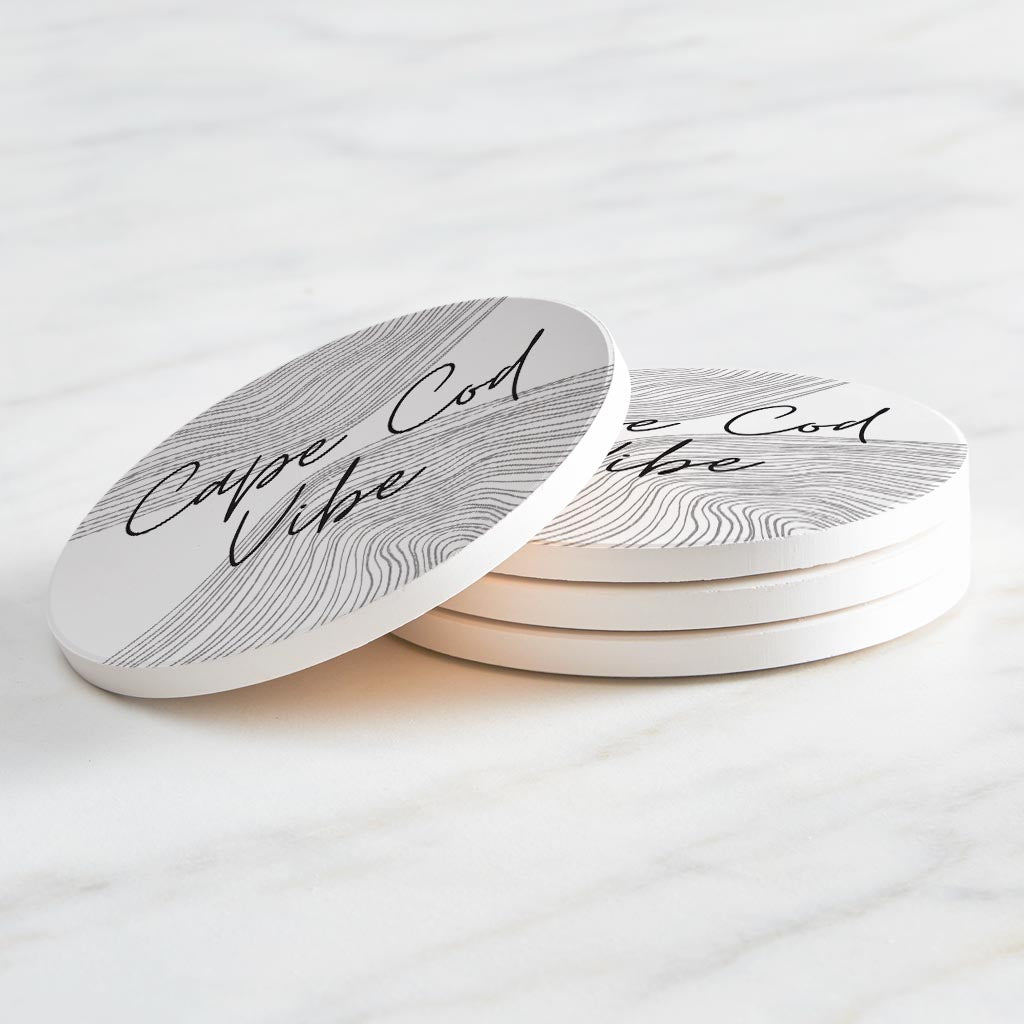 Minimalistic B&W Cape Cod Vibe| Absorbent Coasters | Set of 4 | Min 2