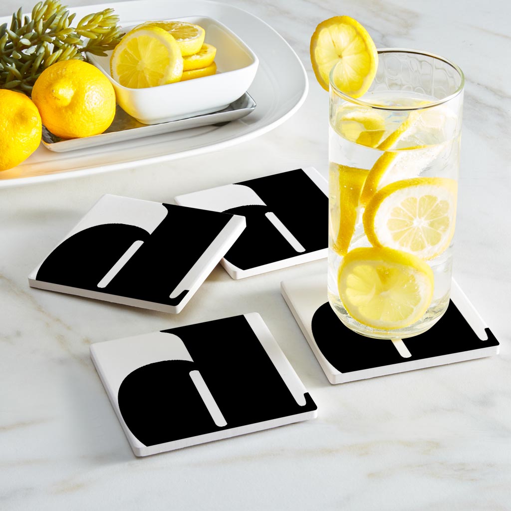 Fun Chunky Monogram D | Absorbent Coasters | Set of 4 | Min 2