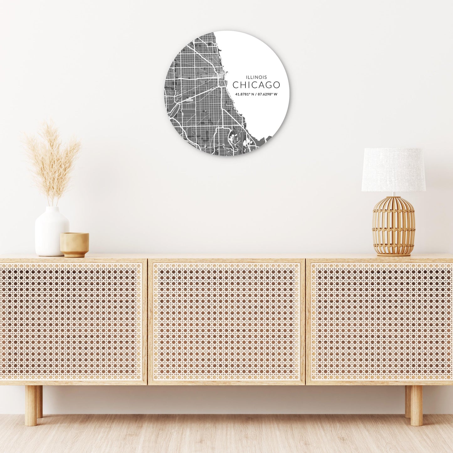 Minimalistic Chicago Map | Wood Sign | Eaches | Min 1