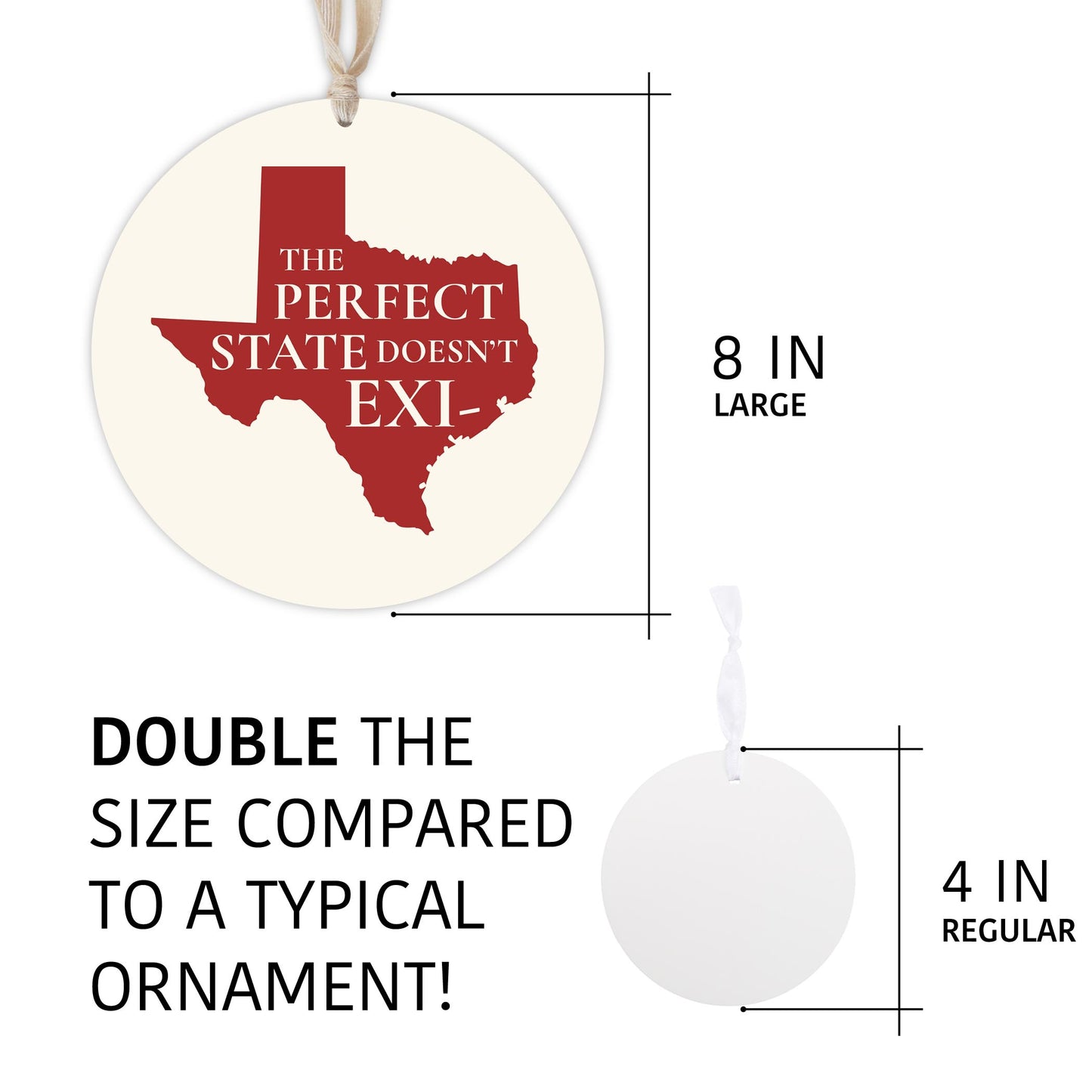 Modern Minimalist Texas Colors Perfect State | Wood Ornament | Eaches | Min 1