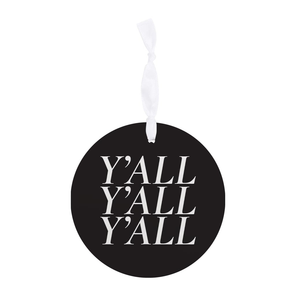 Minimalistic B&W Texas Yall | Wood Ornament | Eaches | Min 6