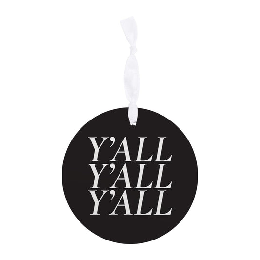 Minimalistic B&W Texas Yall | Wood Ornament | Eaches | Min 6