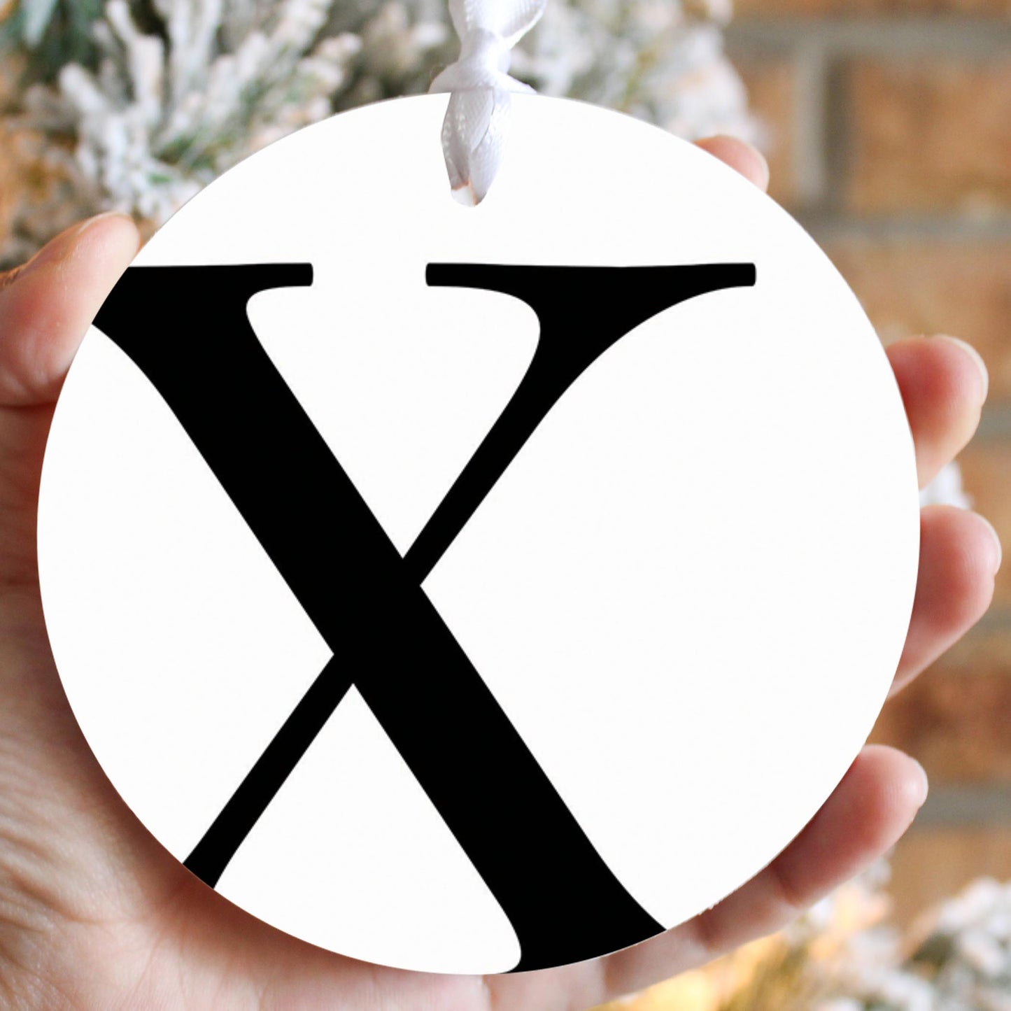 Minimalist Monogram X Circle| Wood Ornament | Eaches | Min 6