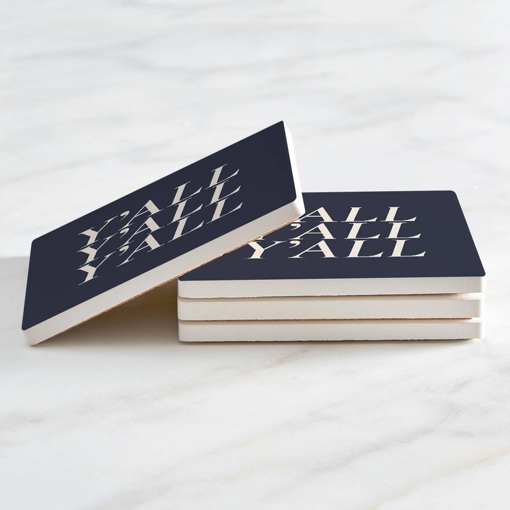 Modern Minimalist Texas Yall | Absorbent Coasters | Set of 4 | Min 2