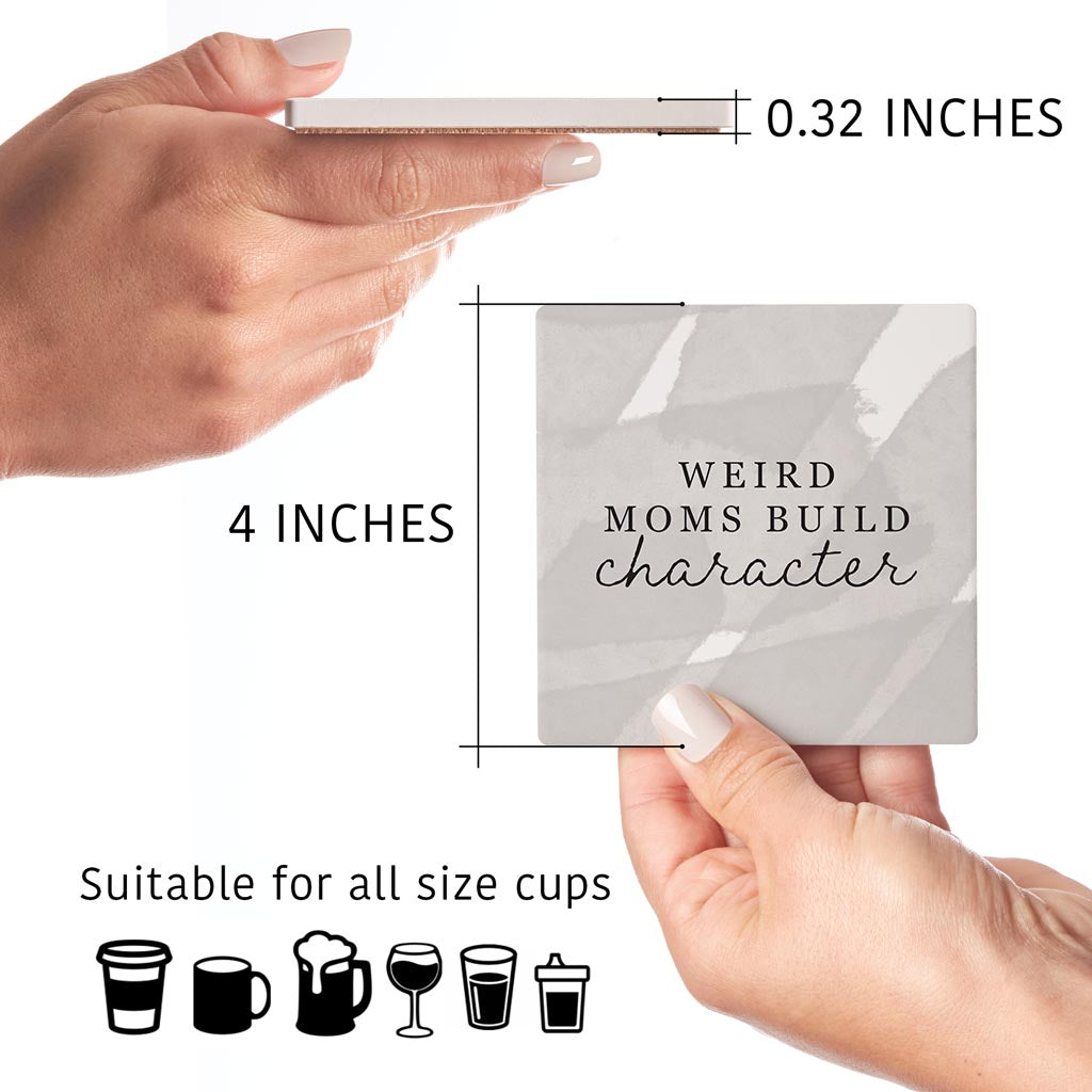 Modern Minimalist Mothers Day Weird Moms | Absorbent Coasters | Set of 4 | Min 2