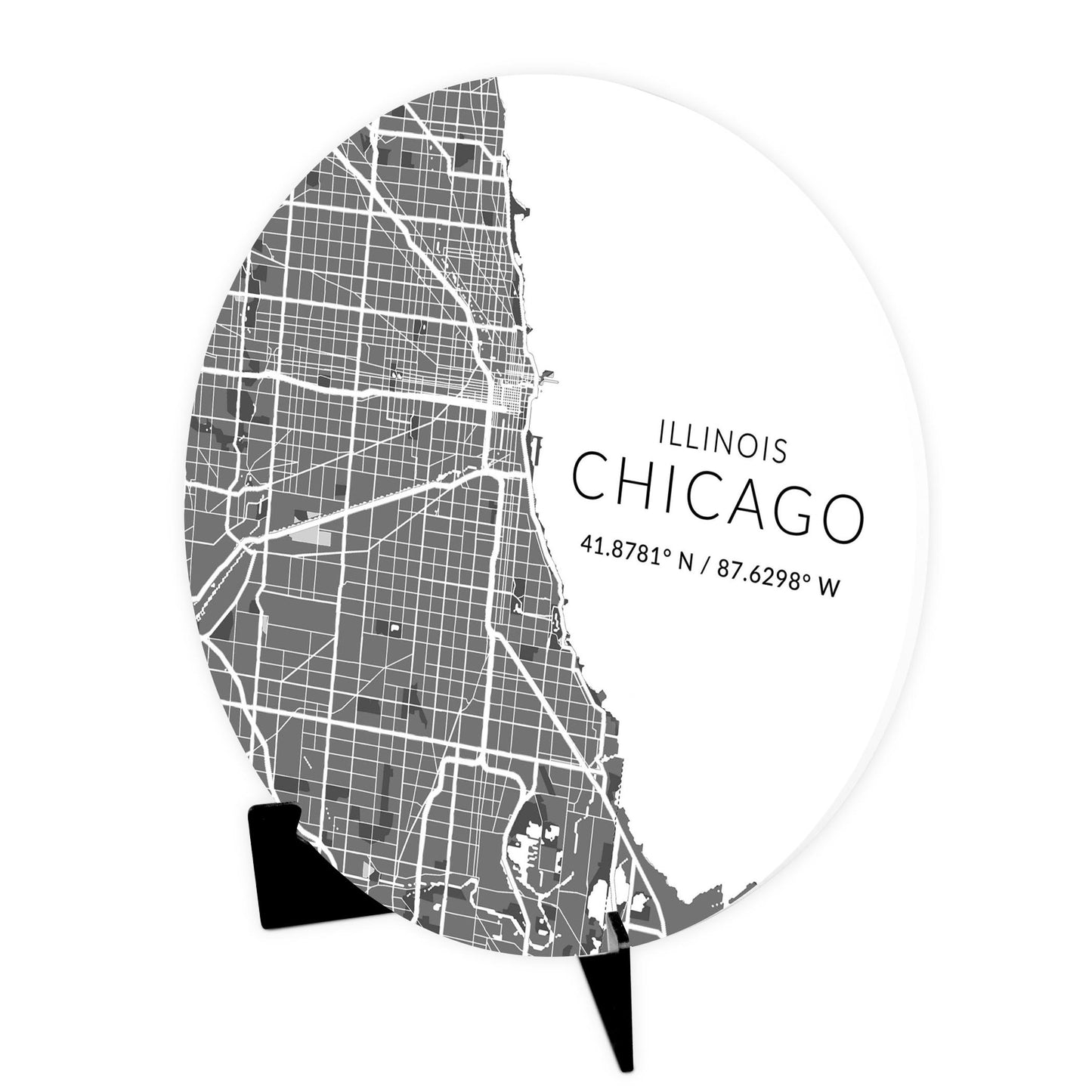 Minimalistic Chicago Map | Wood Sign | Eaches | Min 1