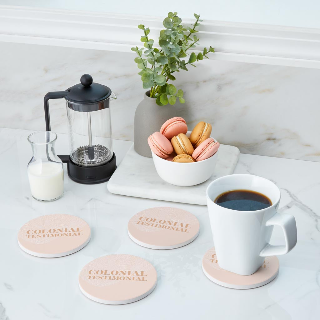 Modern Minimalist Pennsylvania Colonial Quip | Absorbent Coasters | Set of 4 | Min 2