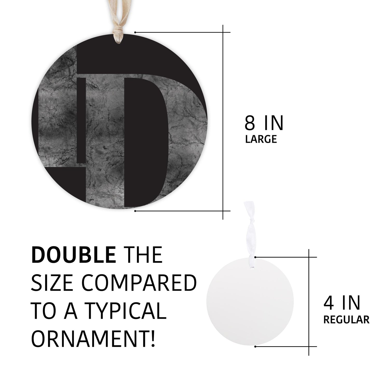 Minimalist B&W Idaho Black Initials | Wood Ornament | Eaches | Min 1