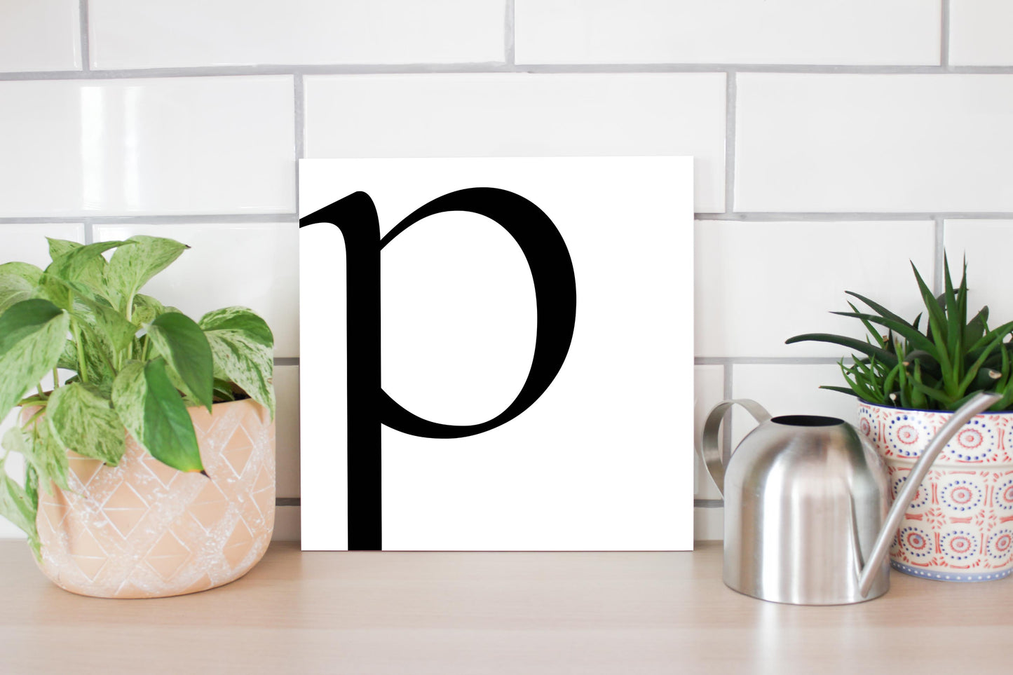 Minimal Monogram P | Wood Sign | Eaches | Min 2