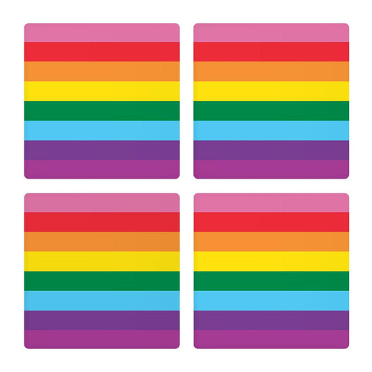 Original Pride Flag Colors| Absorbent Coasters | Set of 4 | Min 2