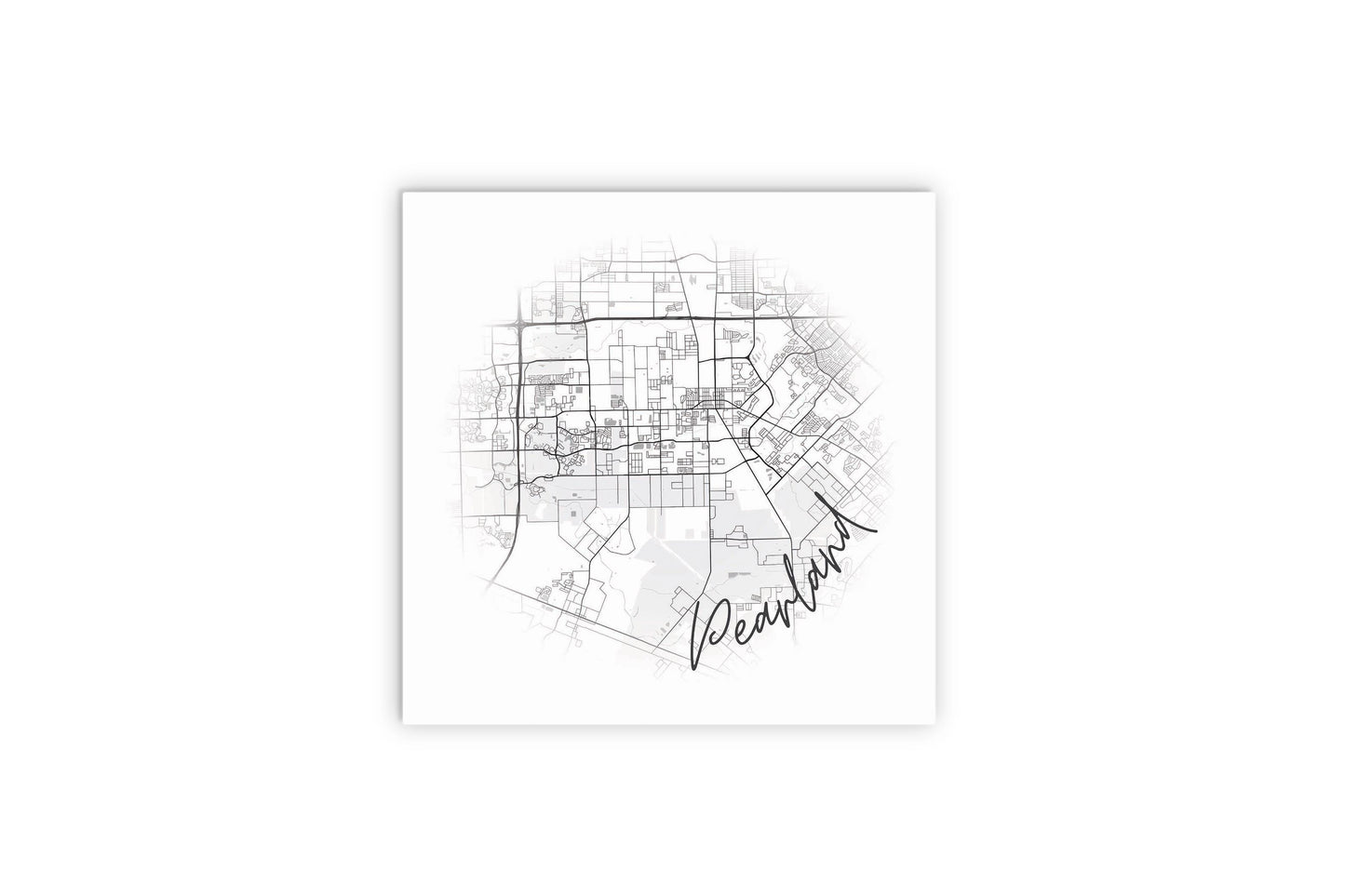 Minimalistic B&W Texas Pearland City Circle Map | Wood Sign | Eaches | Min 2