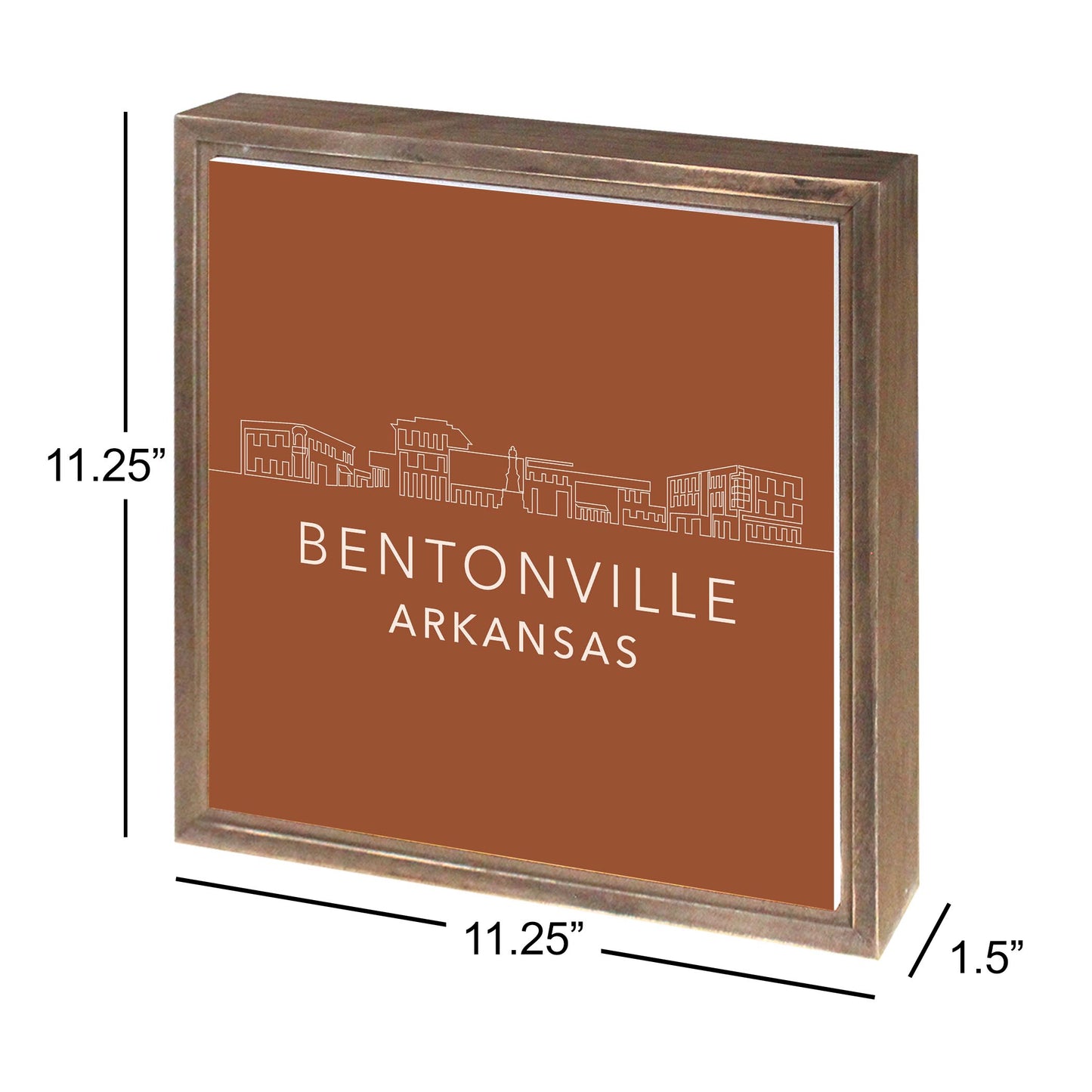 Modern Minimalist Arkansas Bentonville Skyline| Wood Sign | Eaches | Min 1