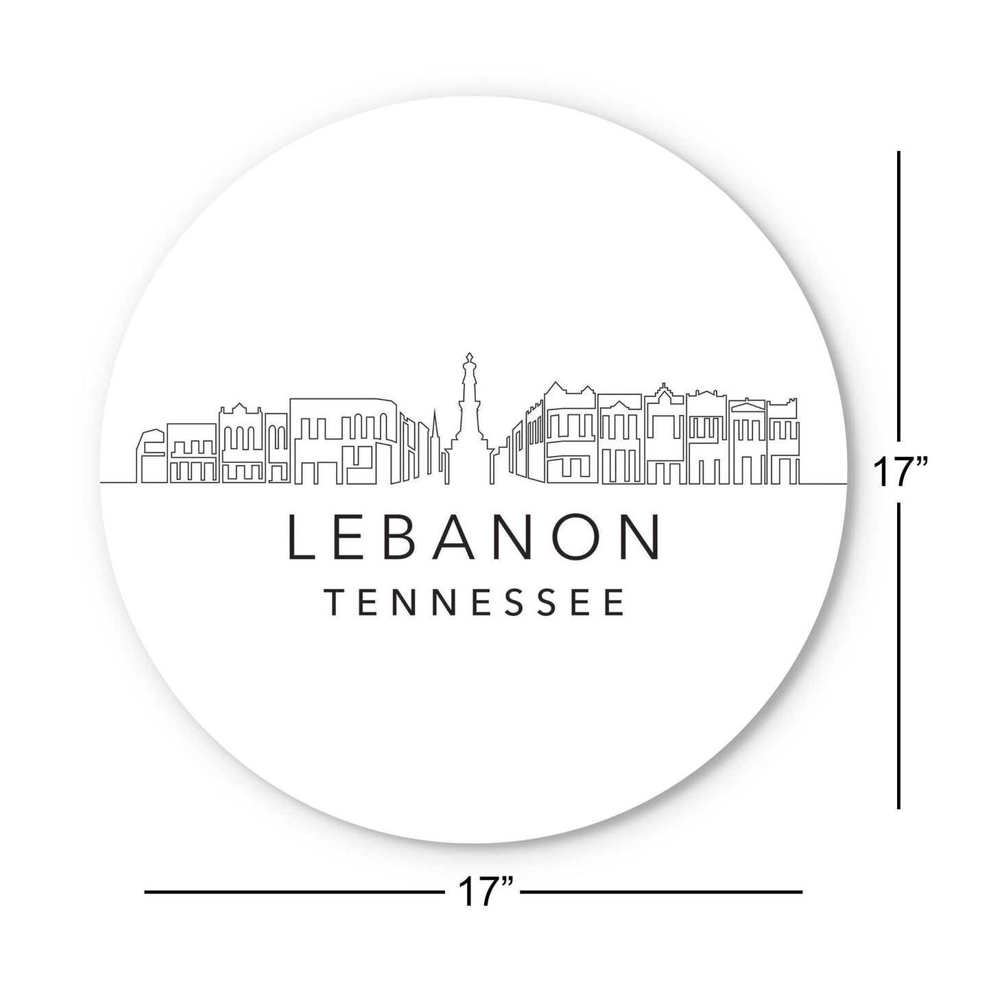 Minimalist B&W Tennessee Lebanon Skyline | Wood Sign | Eaches | Min 1