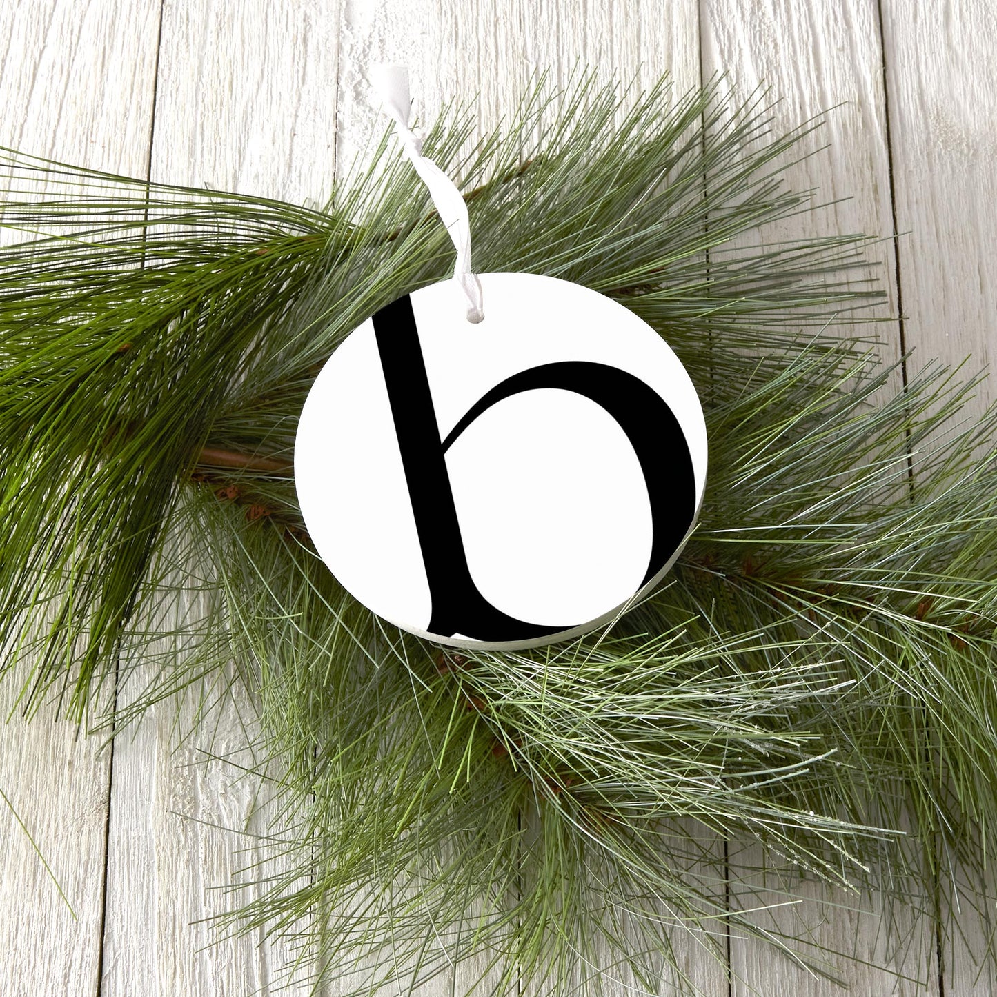 Minimalist Monogram B Circle| Wood Ornament | Eaches | Min 6