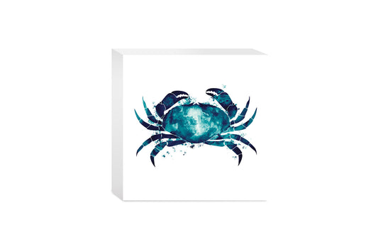 New England Water Color Crab | Wood Block | Eaches | Min 4