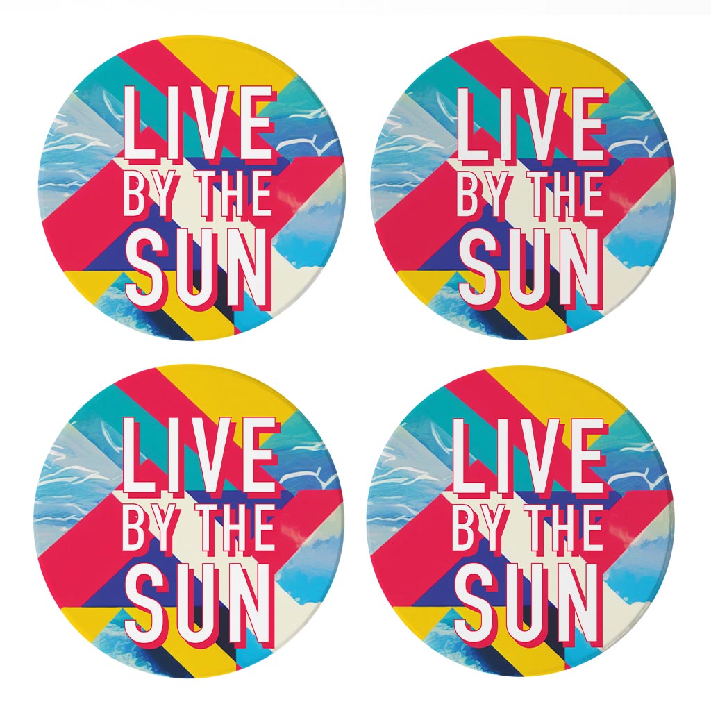 Live By The Sun | Absorbent Coasters | Set of 4 | Min 2