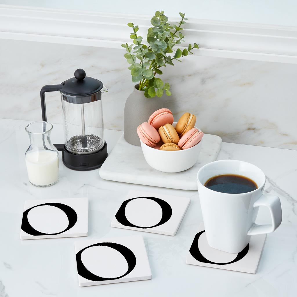 Minimal Monogram O| Absorbent Coasters | Set of 4 | Min 2