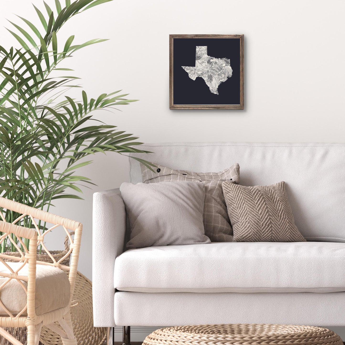 Modern Minimalist Texas Metal State Shape | Wood Sign | Eaches | Min 1