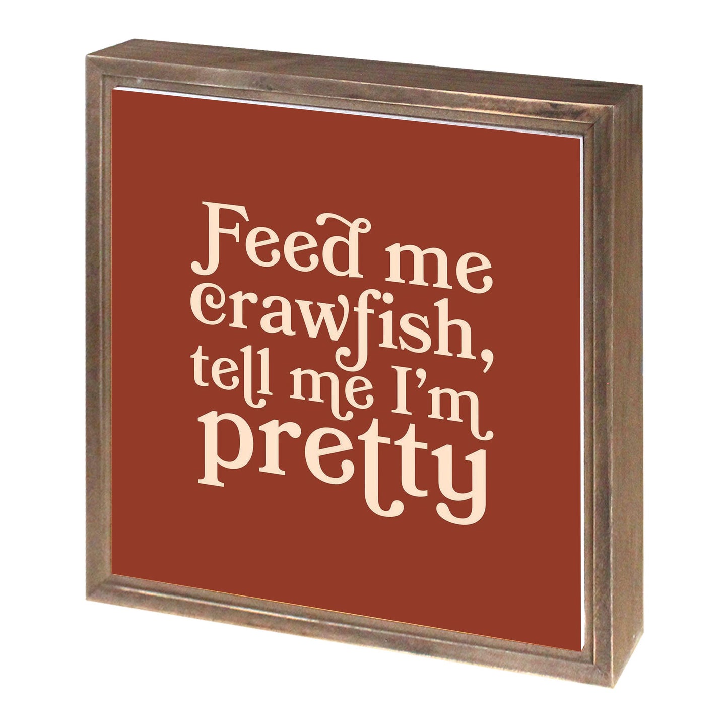 Modern Minimalist Louisiana Feed Me Crawfish | Wood Sign | Eaches | Min 1