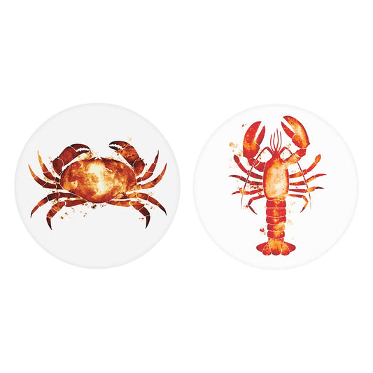 North Carolina Water Color Crab And Lobster| Absorbent Car Coasters | Set of 2 | Min 4