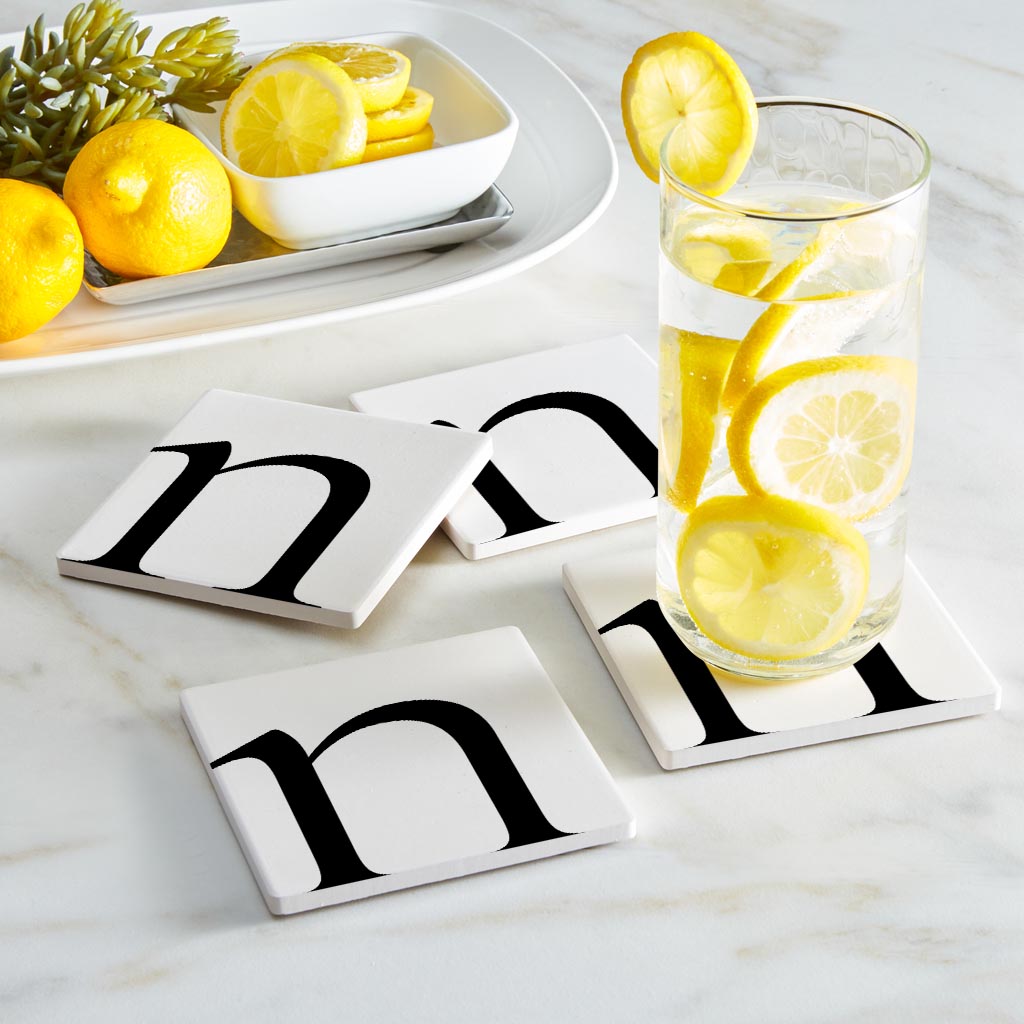 Minimal Monogram N | Absorbent Coasters | Set of 4 | Min 2