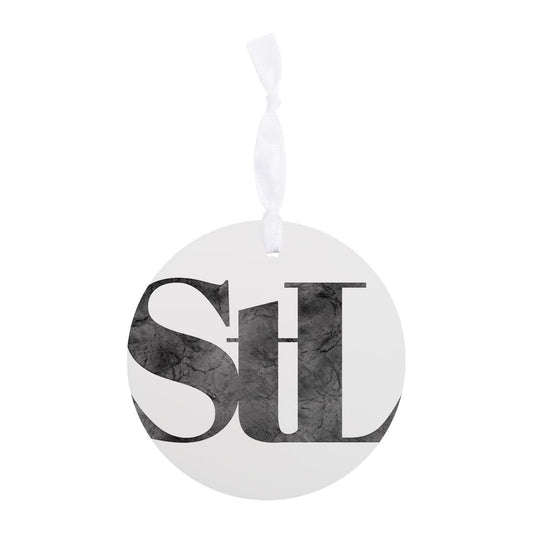 Minimalist B&W Missouri St Louis White Initials| Wood Ornament | Eaches | Min 6