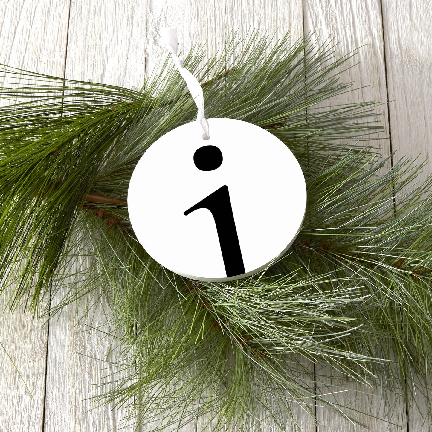 Minimalist Monogram I Circle| Wood Ornament | Eaches | Min 6