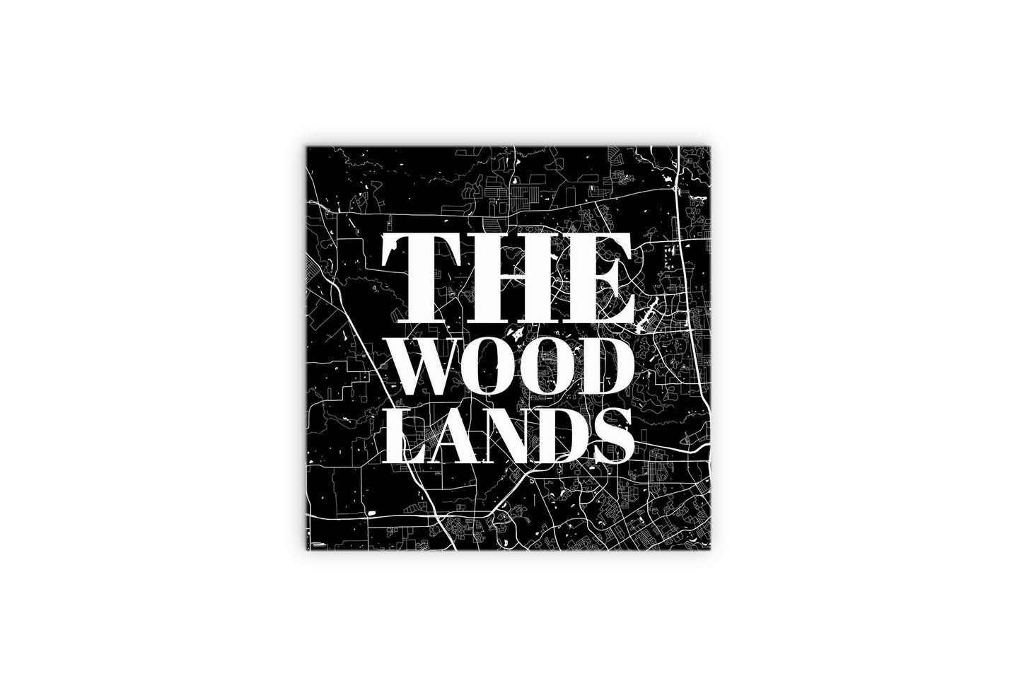 Minimalistic B&W Texas The Woodlands Map | Wood Sign | Eaches | Min 2