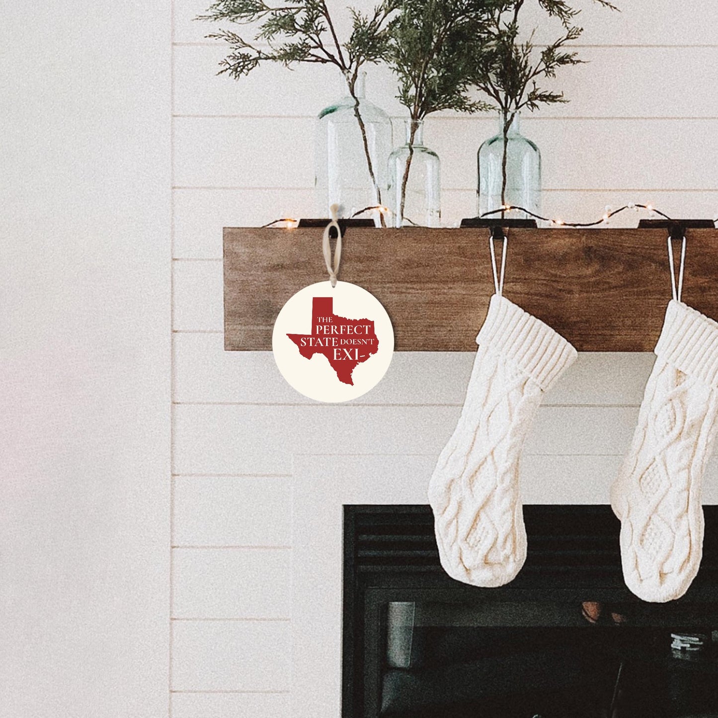 Modern Minimalist Texas Colors Perfect State | Wood Ornament | Eaches | Min 1