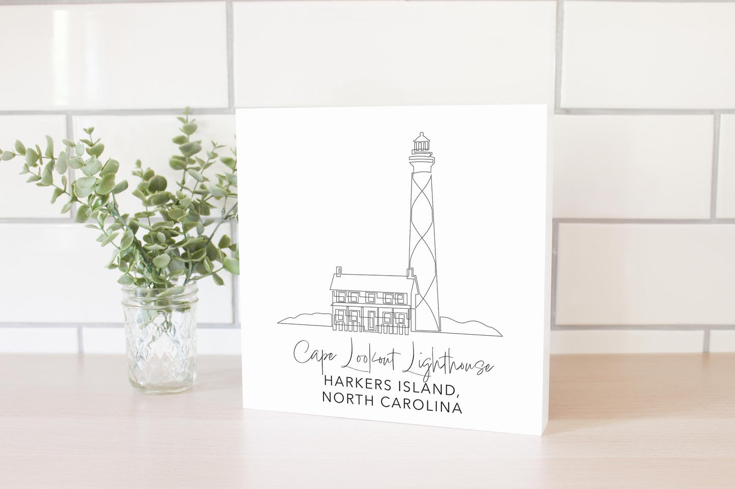 Cape Lookout Lighthouse | Wood Block | Eaches | Min 2