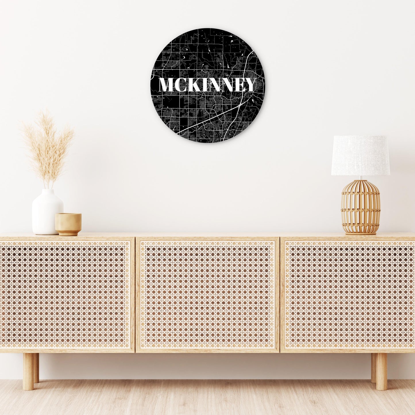 Minimalistic B&W Texas Mckinney Map | Wood Sign | Eaches | Min 1