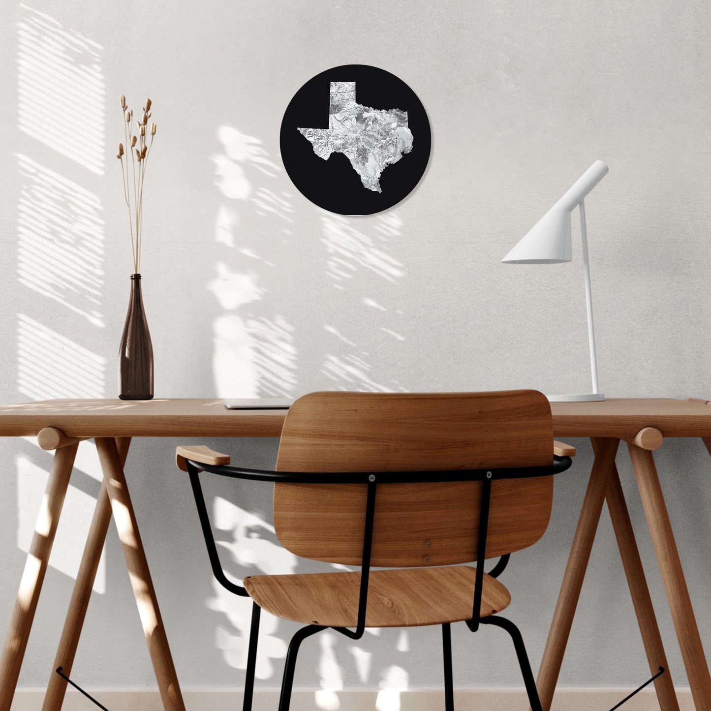 Minimalistic B&W Texas Metal State Shape | Wood Sign | Eaches | Min 1