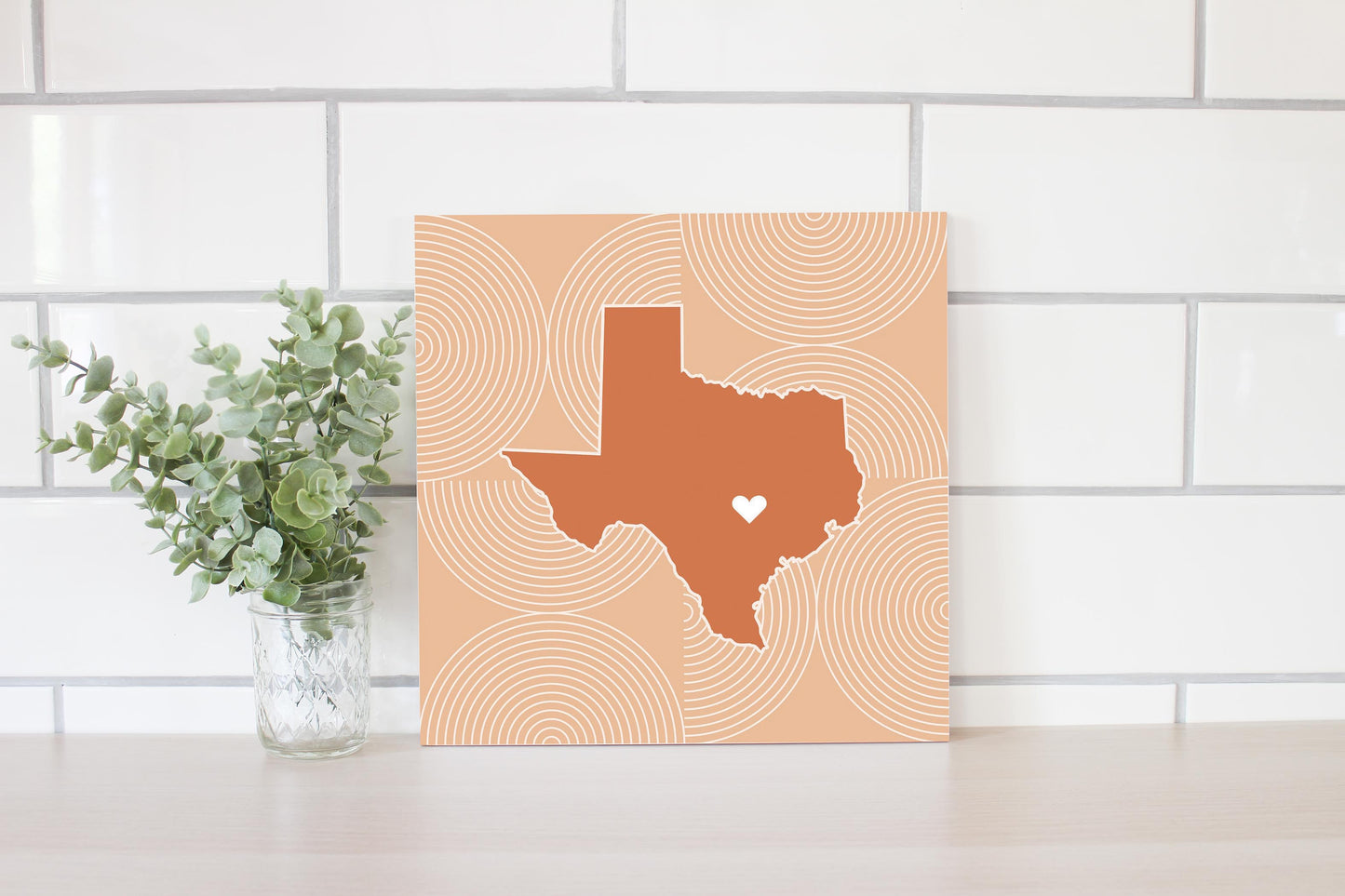 Modern Minimalist Texas Austin Heart | Wood Sign | Eaches | Min 2