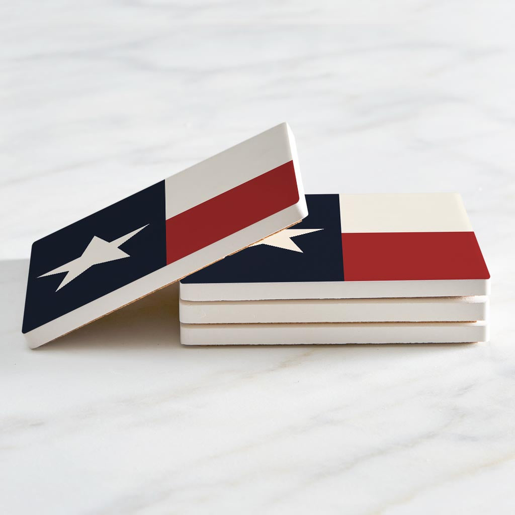 Modern Minimalist Texas Colors Flag | Absorbent Coasters | Set of 4 | Min 2