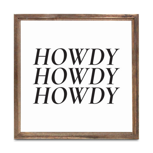 Minimalistic B&W Texas Howdy | Wood Sign | Eaches | Min 1