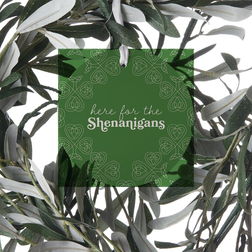 Dark Green Shamrock Here For The Shenanigans | Wood Ornament | Eaches | Min 6