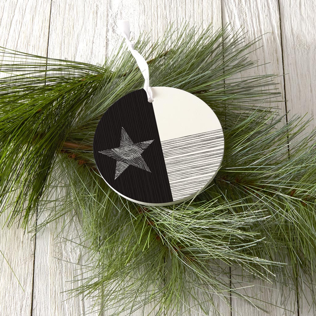 Modern Texas State Flag Abstract Lines| Wood Ornament | Eaches | Min 6