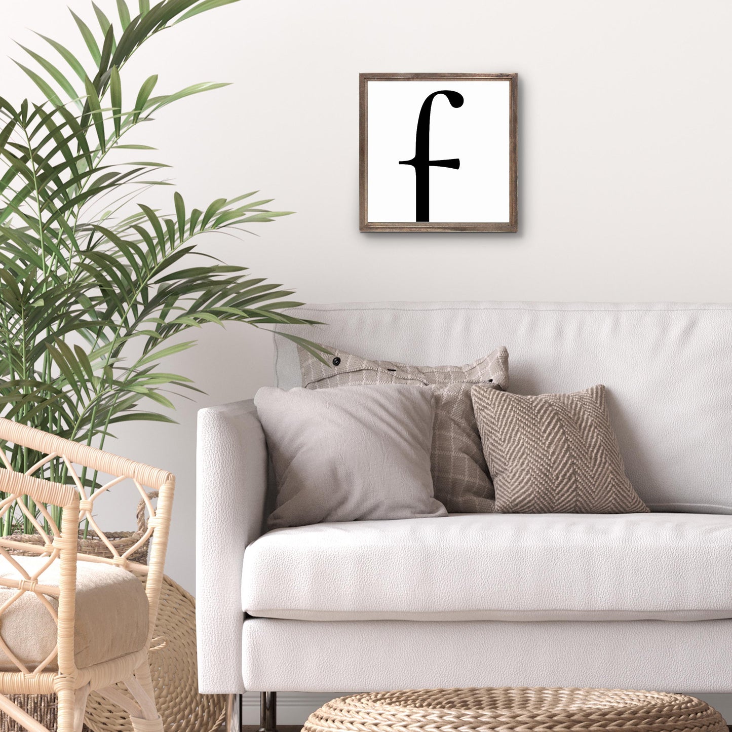 Minimalist Monogram F | Wood Sign | Eaches | Min 1