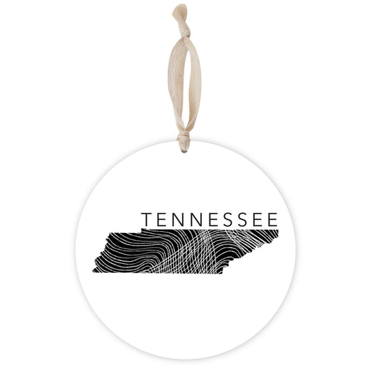 Minimalist B&W Tennessee State Name | Wood Ornament | Eaches | Min 1