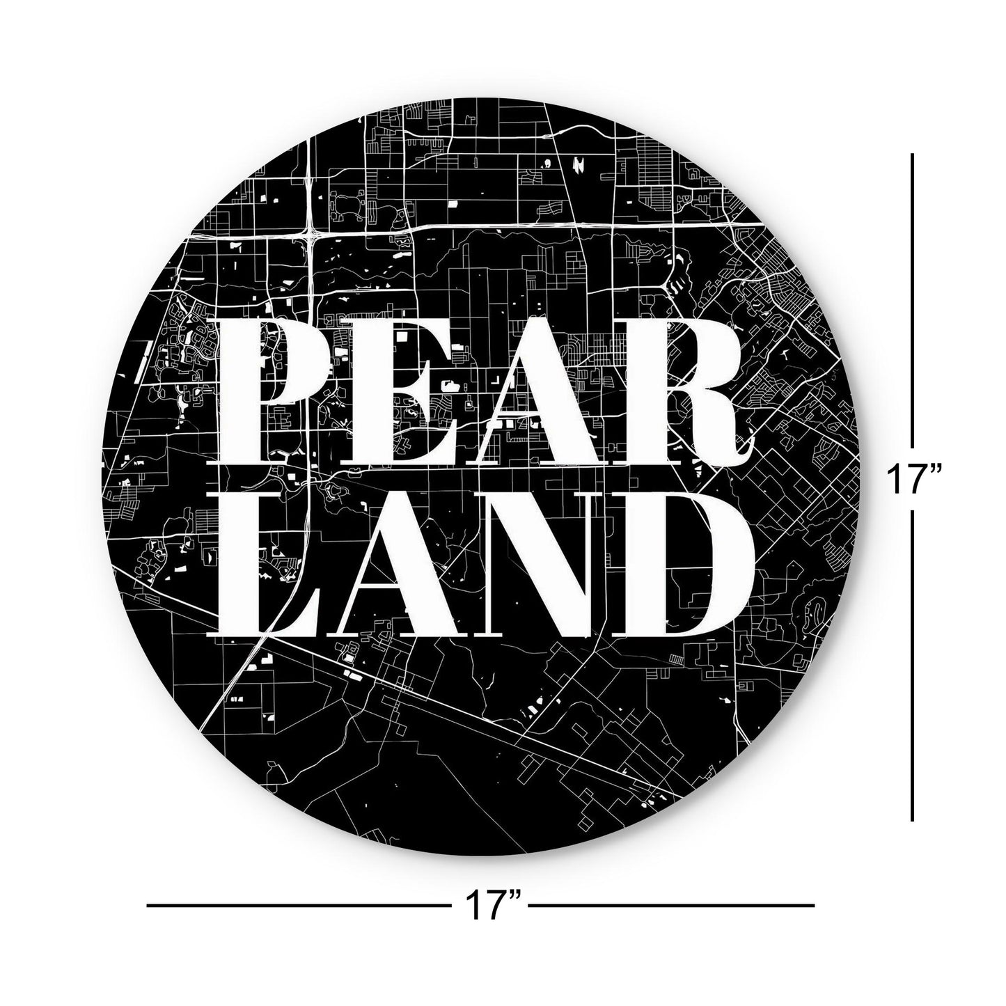 Minimalistic B&W Texas Pearland City Map | Wood Sign | Eaches | Min 1