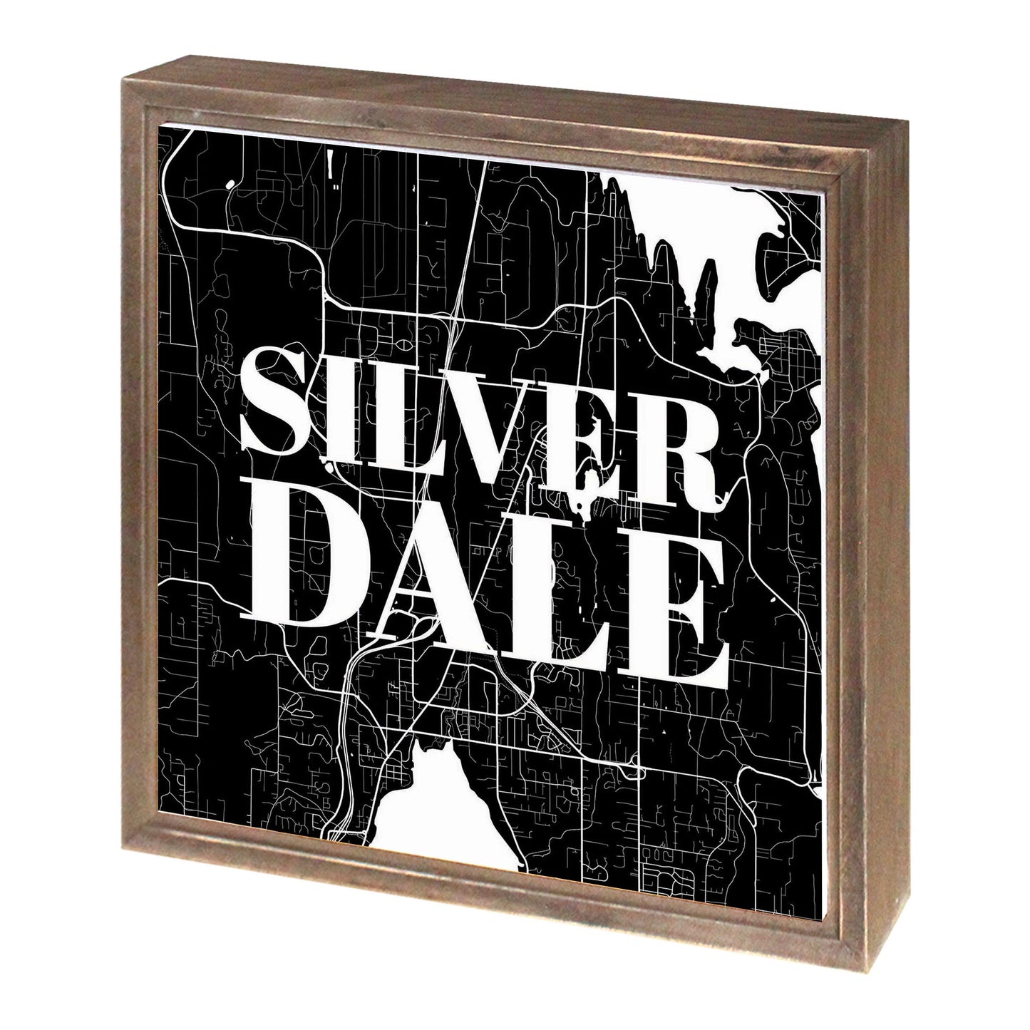 Minimalistic B&W Washington Silverdale Map | Wood Sign | Eaches | Min 1