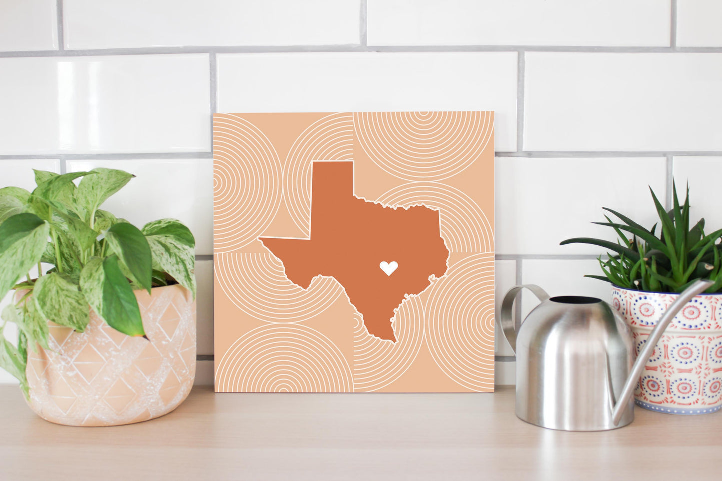 Modern Minimalist Texas Austin Heart | Wood Sign | Eaches | Min 2