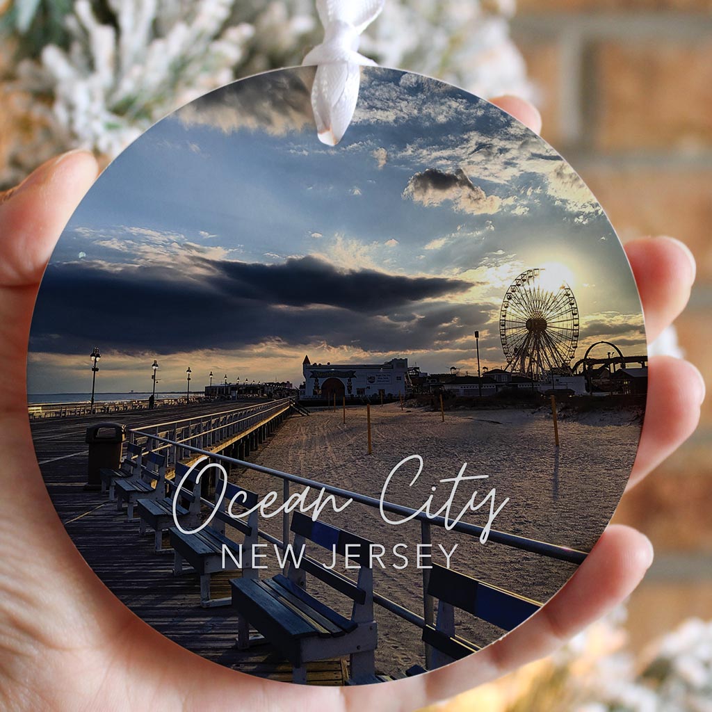 OCNJ Photo With Text | Wood Ornament | Eaches | Min 6