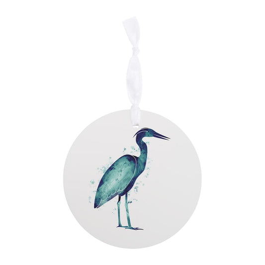 East Coast Water Color Heron | Wood Ornament | Eaches | Min 6