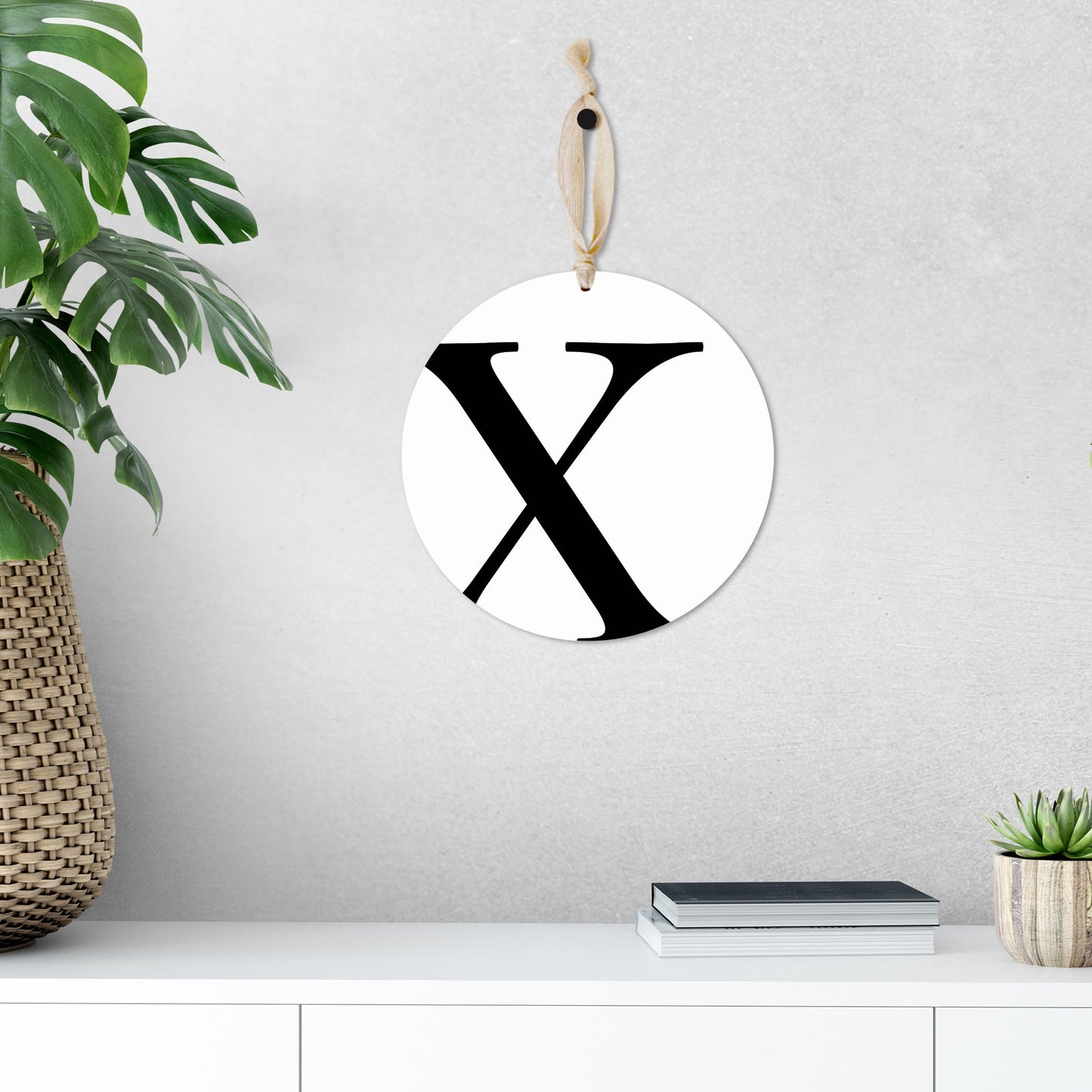 Minimalist Monogram X | Wood Ornament | Eaches | Min 1